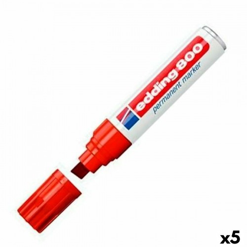 Постоянный маркер Edding 800 Красный (5 штук) image 1