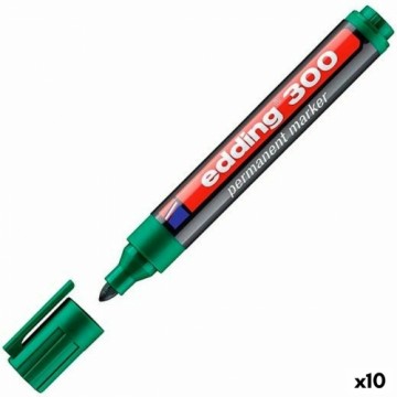 Постоянный маркер Edding 300 Зеленый (10 штук)