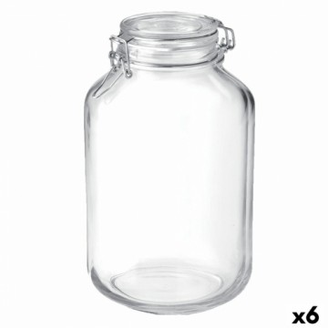 Pārtikas konservēšanas trauks Bormioli Rocco fido Caurspīdīgs Stikls (4 L) (6 gb.)