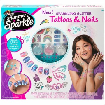 Bigbuy Kids Manikīra Komplekts Shimmer 'n Sparkle Tattoos & Nails Bērnu