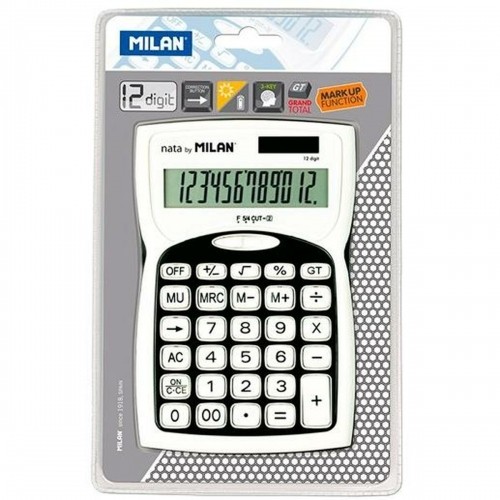 Kalkulators Milan Melns Balts (15,2 x 10 x 3,7 cm) image 1