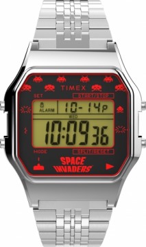 Timex T80 x SPACE INVADERS 34mm Nerūsējošā tērauda rokassprādzes pulkstenis TW2V30000