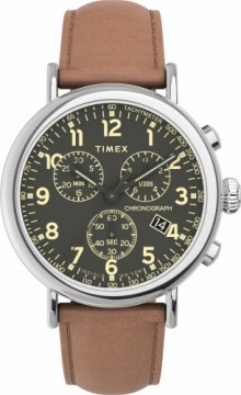 Timex Standard Chronograph 41mm Часы с кожаным ремешком TW2V27500