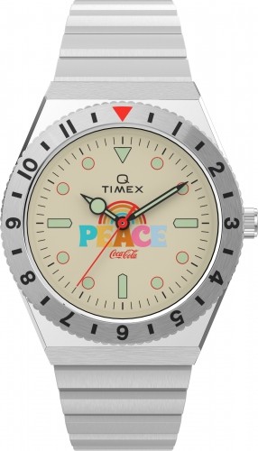 Q Timex x Coca-Cola® Unity Collection 38mm Nerūsējošā tērauda rokassprādzes pulkstenis TW2V25800 image 1