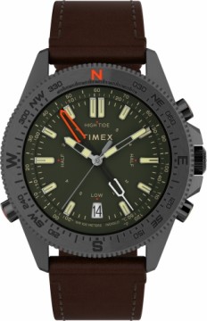 Timex Expedition North® Tide-Temp-Compass 43mm Экологичные часы с кожаным ремешком TW2V04000