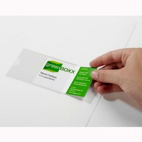 Apvalks Durable Pocketfix Caurspīdīgs Etiķetes Pašlīpoši materiāli 100 gb. 90 x 57 mm image 2