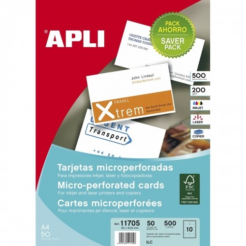 Business cards Apli Balts 50 Loksnes 90 x 50,8 mm image 1