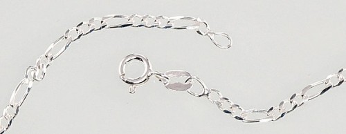 Sudraba ķēdīte Figaro 2,2 mm, dimantu apstrādājums #2400105, Sudrabs 925°, garums: 70 cm, 7.6 gr. image 2