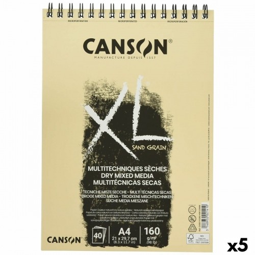 Drawing pad Canson XL Sand Dabisks A4 40 Loksnes 160 g/m2 5 gb. image 1