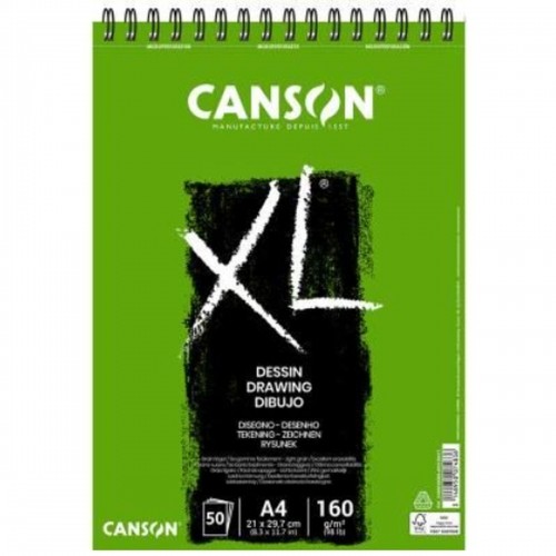 Drawing pad Canson XL Drawing Balts A4 50 Loksnes 160 g/m2 5 gb. image 3