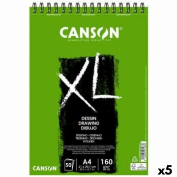Drawing pad Canson XL Drawing Balts A4 50 Loksnes 160 g/m2 5 gb.