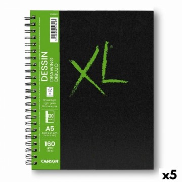 Drawing pad Canson XL Drawing A5 Balts 60 Loksnes 160 g/m2 5 gb.