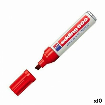 Постоянный маркер Edding 500 Красный (10 штук)