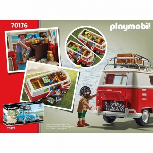 Transportlīdzekļu Rotaļu Komplekts Playmobil 70176 Volkswagen T1 Bus Sarkans image 4