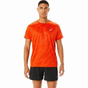 Vīriešu Krekls ar Īsām Piedurknēm Asics Core All Over Print Oranžs