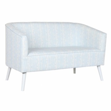 Dīvāns DKD Home Decor Strīpas Zils Metāls Balts Vidusjūra (130 x 68 x 78 cm)