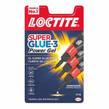 Tūlētēji Pielīpošs Loctite Super Glue-3 Power Gel Mini Trio 3 gb. (1 g)