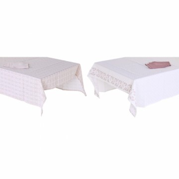 Скатерть и салфетки DKD Home Decor Розовый Белый (150 x 250 x 0,5 cm) (2 штук)