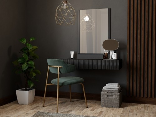 Halmar PAFOS vanity table ( hanging ) and mirror BLACK/BLACK image 1