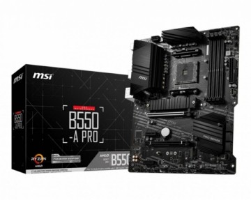 MSI  
         
       B550-A PRO Processor family AMD, Processor socket AM4, DDR4 DIMM, Memory slots 4, Supported hard disk drive interfaces 	SATA, M.2, Number of SATA connectors 6, Chipset AMD B550, ATX