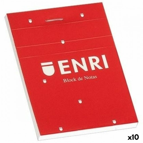 Piezīmju Bloku ENRI Sarkans 80 Loksnes A6 (10 gb.) image 1