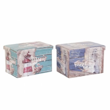 Универсальная коробка DKD Home Decor Полиуретан Разноцветный Картон Средиземноморье (59 x 40 x 40 cm) (2 штук)
