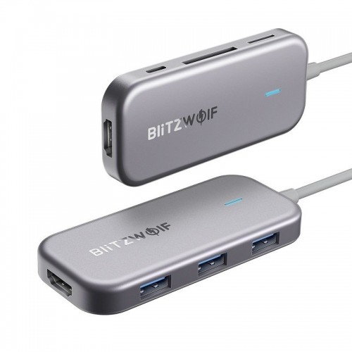 7in1 Blitzwolf BW-TH5 Hub USB-C to 3xUSB 3.0, HDMI, USB-C PD, SD, microSD image 1