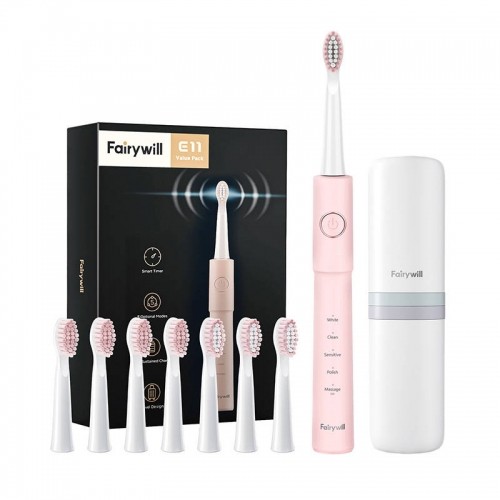 FairyWill Sonic toothbrush with head set and case FW-E11 (pink) image 1