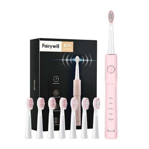 FairyWill Sonic toothbrush with head set and case FW-E11 (pink) image 4