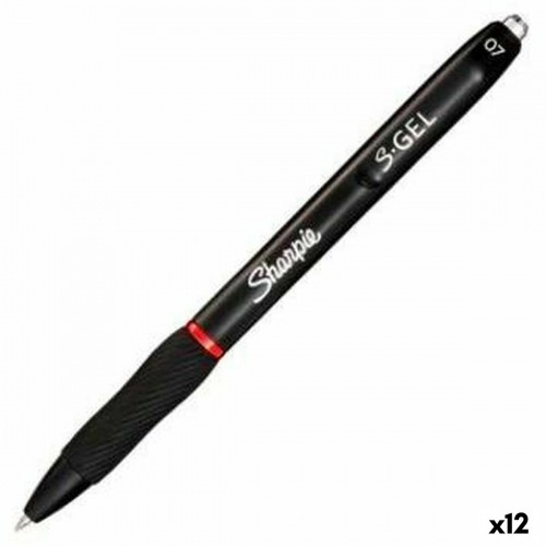 Gela pildspalva Sharpie S-Gel Ievelkams Sarkans 0,7 mm (12 gb.) image 1