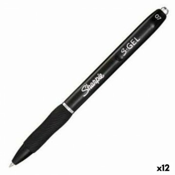Gela pildspalva Sharpie S-Gel Ievelkams Melns 0,7 mm (12 gb.)
