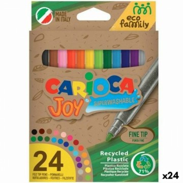 Flomasteru Komplekts Carioca Joy Eco Family Daudzkrāsains 24 Daudzums (24 gb.)