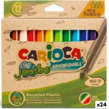 Flomasteru Komplekts Carioca Jumbo Eco Family Daudzkrāsains 24 Daudzums (24 gb.)