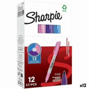 Постоянный маркер Sharpie Фиолетовый Розовый бирюзовый 0,9 mm (12 штук)