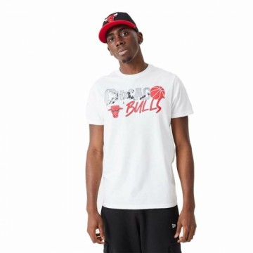 Vīriešu Krekls ar Īsām Piedurknēm New Era NBA Infill Graphic Chicago Bulls Balts