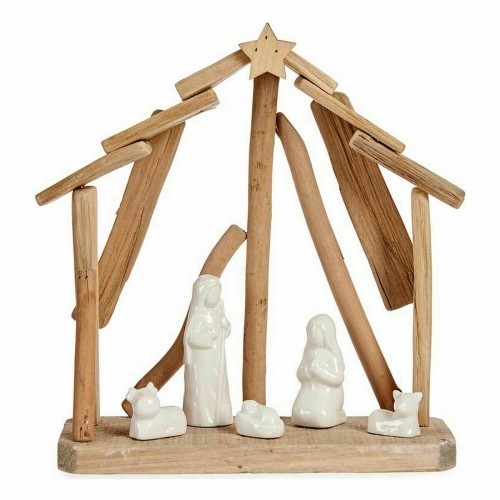 Krist+ Рождественский вертеп Керамика Деревянный Коричневый Белый 2 штук image 2