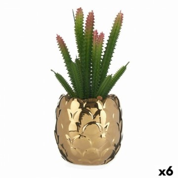 Ibergarden Декоративное растение Керамика Позолоченный Кактус Зеленый Пластик 6 штук