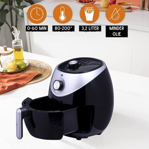 Just Perfecto JL-21: 1400W Hot Air Fryer With Knob Control -3.2L image 3