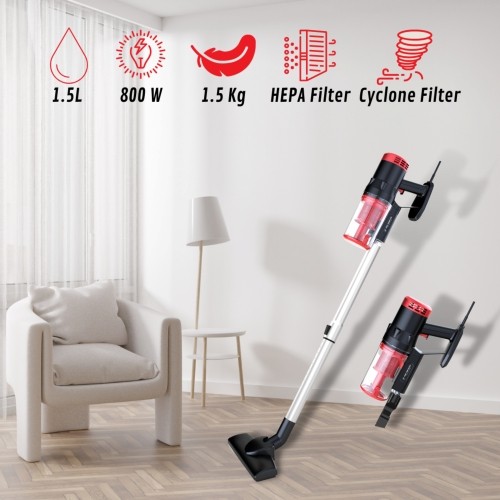 Just Perfecto JL-18: Red 3-in-1 Stick Vacuum Cleaner - 800W image 3