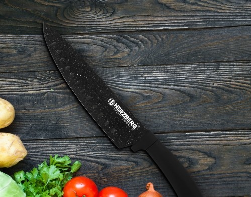 Herzberg Cooking Herzberg 8 Pieces Knife Set with Acrylic Stand - Black Marble image 4
