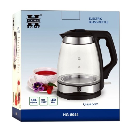 Herzberg Cooking Herzberg HG-5044: 1.8L Electric Glass Kettle With LED Light Indicator image 2