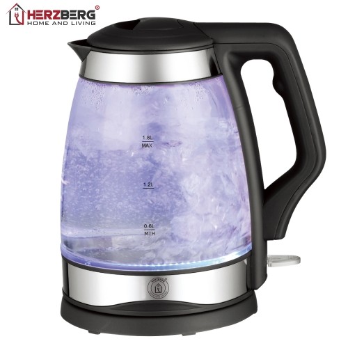 Herzberg Cooking Herzberg HG-5044: 1.8L Electric Glass Kettle With LED Light Indicator image 3
