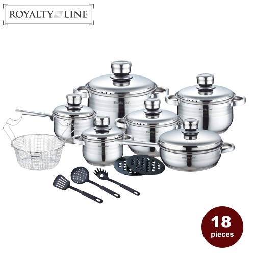 Royalty Line RL-1802: 18 Pieces Stainless Steel Cookware Set w/ Various Utensils image 3