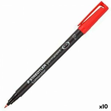 Постоянный маркер Staedtler Lumocolor 318-2 F Красный 0,6 mm (10 штук)