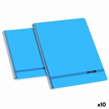ноутбук ENRI Синий 4 mm 80 Листья Мягкая обложка Четверть (10 штук)