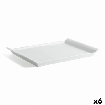 Pasniegšanas Plate Quid Gastro Fresh Taisnstūra Keramika Balts (36 x 25 cm) (6 gb.)