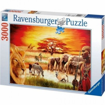 Puzle un domino komplekts Ravensburger Massai Pride (3000 Daudzums)