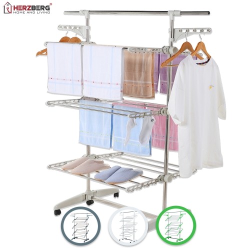 MSY Herzberg 3-Tier Clothes Laundry Drying Rack Gray image 3