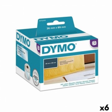 Sarakstu Birkas Dymo 89 x 36 mm LabelWriter™ Caurspīdīgs (6 gb.)