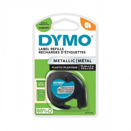 Laminēta lente iekārtu marķēšanai Dymo 91208 LetraTag® Melns Sudrabs 12 mm (10 gb.) image 2